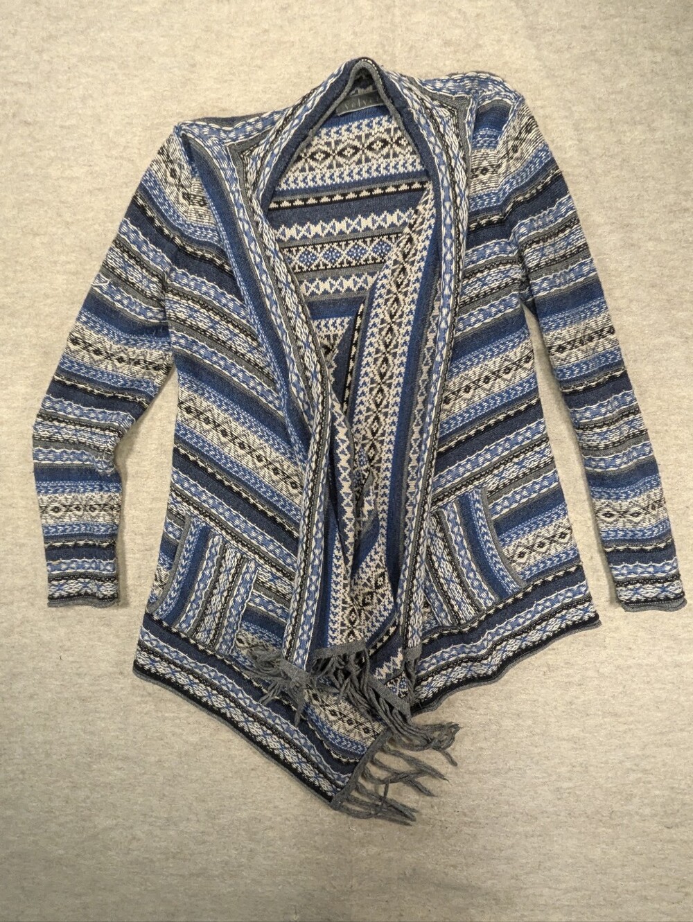 Velvet Graham & Spencer Wool Angora Silk Blend Waterfall Wrap Shawl Cardigan S